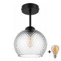 BRILAGI - LED Pinnapealne lühter RETRO GLASS 1xE27/60W/230V läbimõõt 18 cm must/suitsuhall