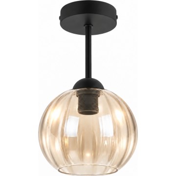 BRILAGI - LED pinnapealne lühter RETRO GLASS 1xE27/60W/230V läbimõõt 18 cm must/suitsune beež