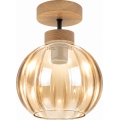 BRILAGI - LED pinnapealne lühter RETRO GLASS 1xE27/60W/230V läbimõõt 18 cm tamm/suitsune beež