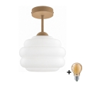 BRILAGI - LED Pinnapealne lühter RETRO GLASS 1xE27/60W/230V läbimõõt 20 cm beež/valge