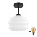 BRILAGI - LED pinnapealne lühter RETRO GLASS 1xE27/60W/230V läbimõõt 20 cm must/valge