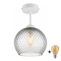 BRILAGI - LED pinnapealne lühter RETRO GLASS 1xE27/60W/230V läbimõõt 25 cm valge/suitsuhall