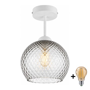 BRILAGI - LED pinnapealne lühter RETRO GLASS 1xE27/60W/230V läbimõõt 25 cm valge/suitsuhall