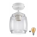 BRILAGI - LED pinnapealne lühter RETRO GLASS 1xE27/60W/230V läbimõõt 26 cm valge/suitsuhall