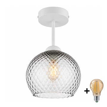 BRILAGI - LED pinnapealne lühter RETRO GLASS 1xE27/60W/230V Ø 18 cm valge/suitsuhall