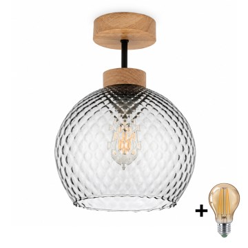 BRILAGI - LED pinnapealne lühter RETRO GLASS 1xE27/60W/230V Ø 25 cm tamm/suitsuhall