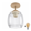 BRILAGI - LED-pinnapealne lühter RETRO GLASS 1xE27/60W/230V Ø 26 cm beež/suitsuhall