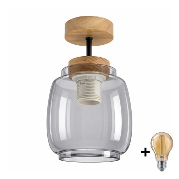 BRILAGI - LED Pinnapealne lühter RETRO GLASS 1xE27/60W/230V Ø 26 cm tamm/suitsuhall