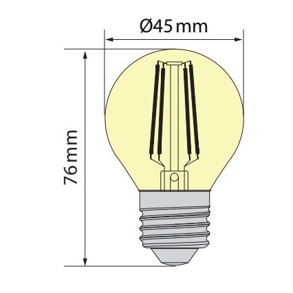 Brilagi - LED pirn FILAMENT CLASIC ONE P45 E27/6,5W/230V 3000K