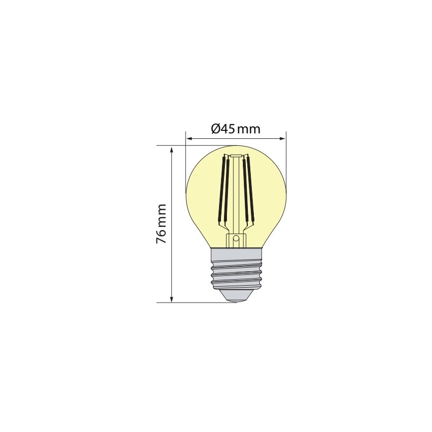 Brilagi - LED pirn FILAMENT CLASIC ONE P45 E27/6,5W/230V 3000K