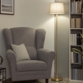 Brilagi - LED põrandalamp CERIA 1xE27/20W/230V, läbimõõt 30 cm, hall/kuldne