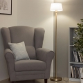 Brilagi - LED põrandalamp CERIA 1xE27/20W/230V, läbimõõt 30 cm, valge/kuldne