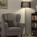 Brilagi - LED-põrandalamp CERIA 1xE27/20W/230V, läbimõõt 45 cm, must/kuldne