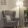 Brilagi - LED põrandalamp CERIA 1xE27/20W/230V, läbimõõt 45 cm, valge/kuldne