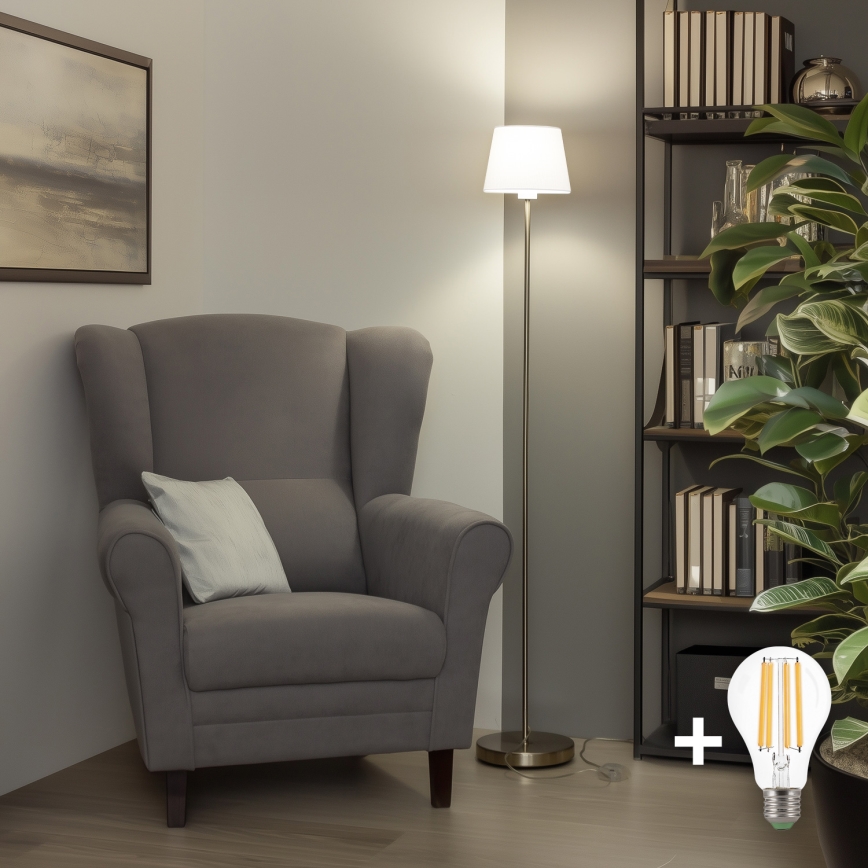 Brilagi - LED põrandalamp CERIA 1xE27/40W/230V läbimõõt 20,5 cm valge/mattkroom