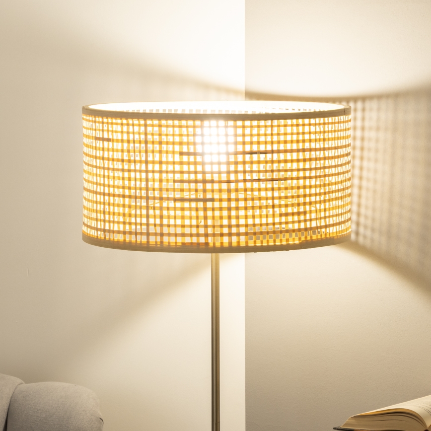 Brilagi - LED-põrandalamp CERIA 1xE27/40W/230V, läbimõõt 25 cm, bambus/mattkroom