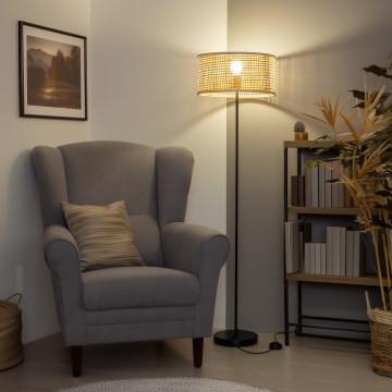 Brilagi - LED põrandalamp CERIA 1xE27/40W/230V läbimõõt 25 cm bambus/must