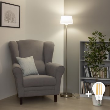 Brilagi - LED põrandalamp CERIA 1xE27/40W/230V, läbimõõt 25 cm, valge/mattkroom