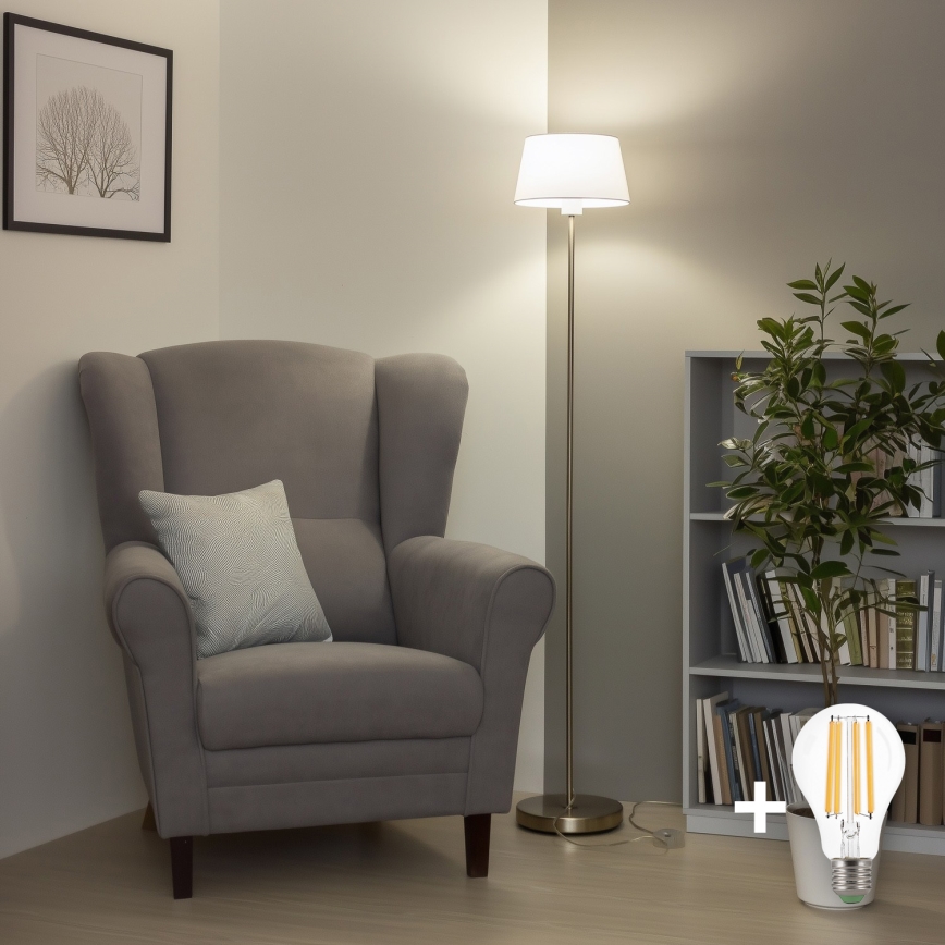 Brilagi - LED põrandalamp CERIA 1xE27/40W/230V, läbimõõt 25 cm, valge/mattkroom