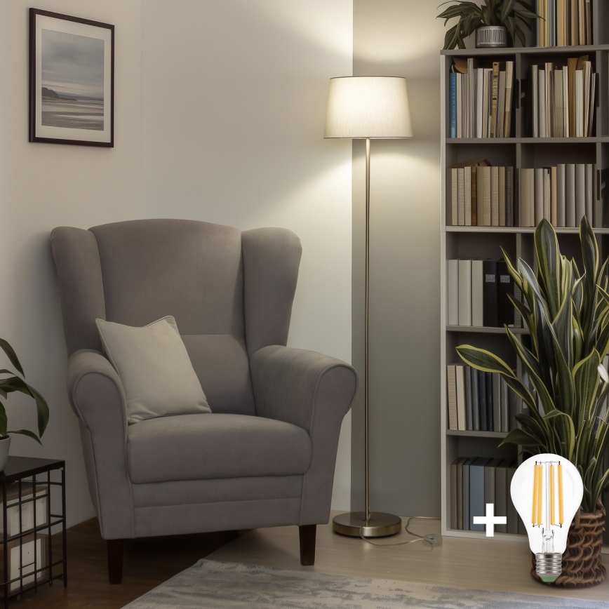 Brilagi - LED põrandalamp CERIA 1xE27/40W/230V läbimõõt 30 cm hall/mattkroom