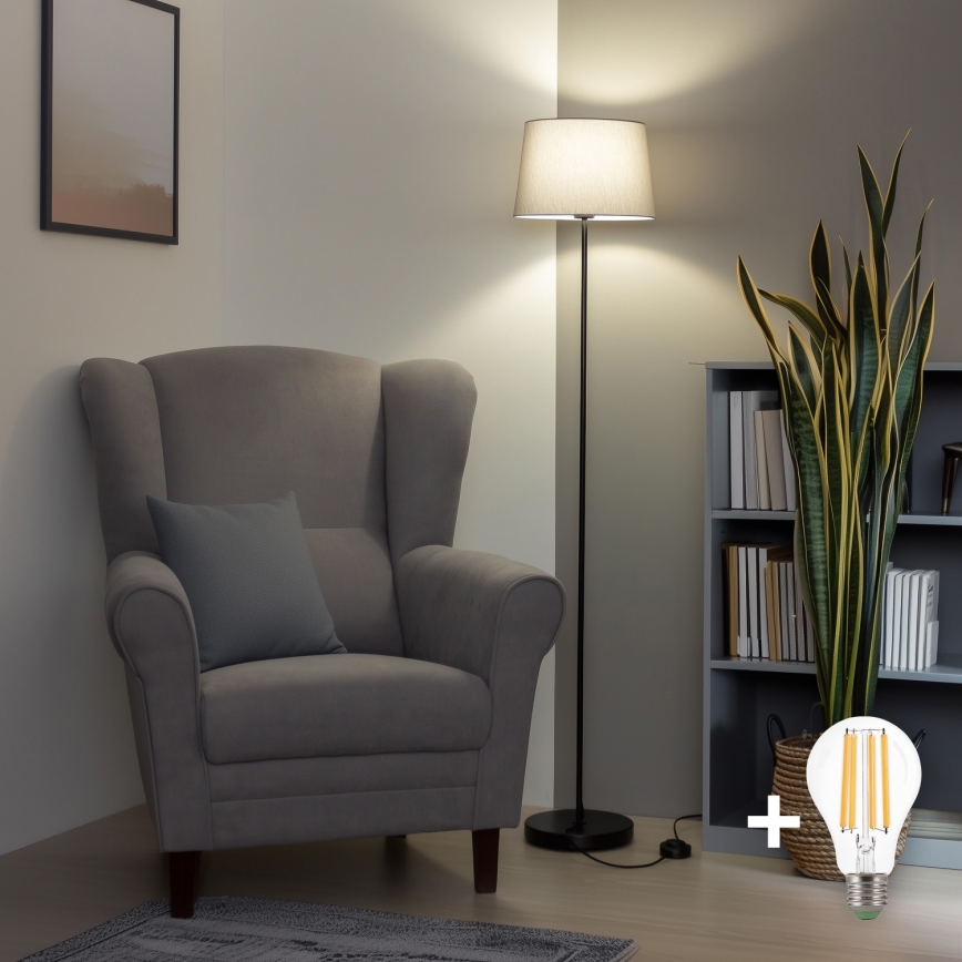 Brilagi - LED põrandalamp CERIA 1xE27/40W/230V, läbimõõt 30 cm, hall/must