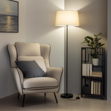 Brilagi - LED põrandalamp CERIA 1xE27/40W/230V läbimõõt 45 cm beež/must