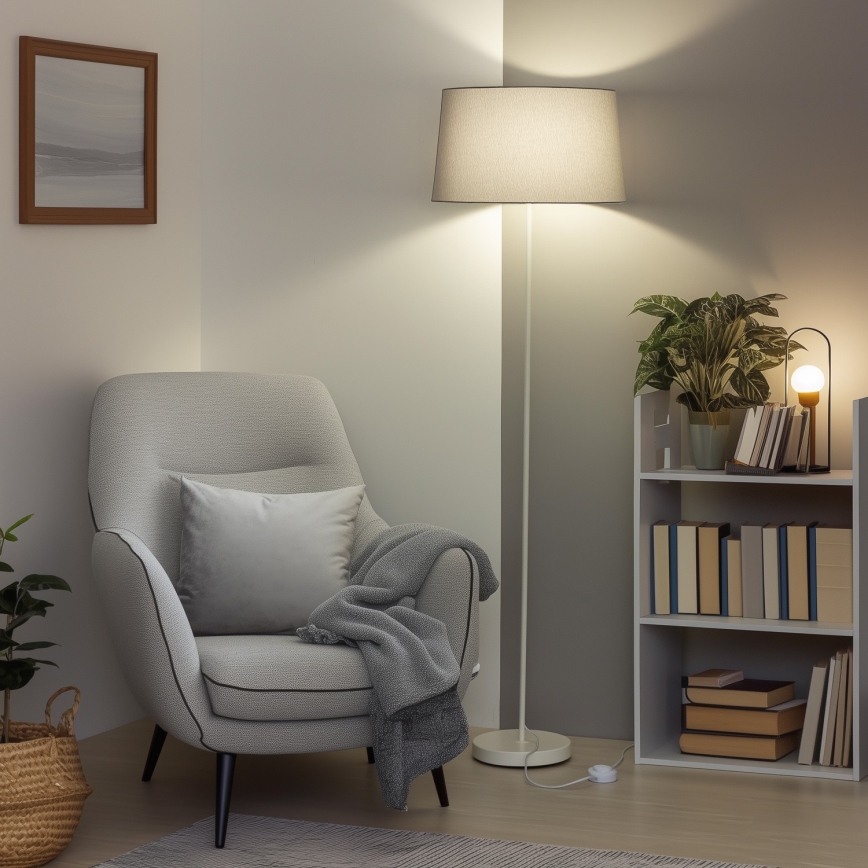 Brilagi - LED põrandalamp CERIA 1xE27/40W/230V läbimõõt 45 cm hall/valge