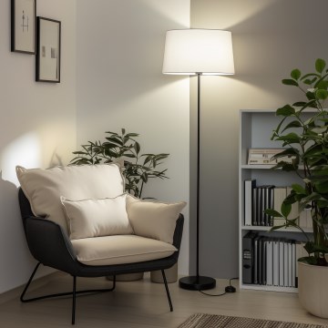 Brilagi - LED põrandalamp CERIA 1xE27/40W/230V, läbimõõt 45 cm, valge/must