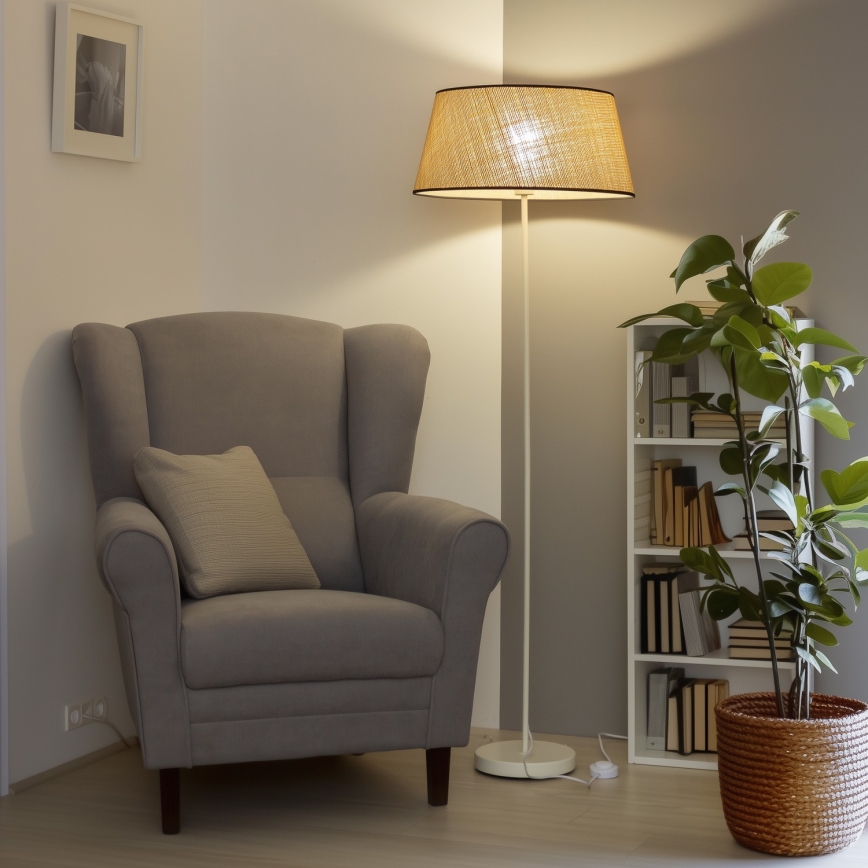 Brilagi - LED põrandalamp CERIA 1xE27/40W/230V, läbimõõt 50 cm, beež/valge