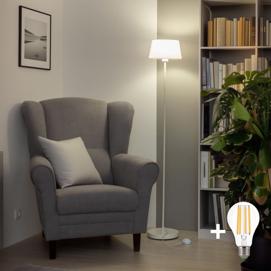 Brilagi - LED põrandalamp CERIA 1xE27/40W/230V Ø 25 cm valge