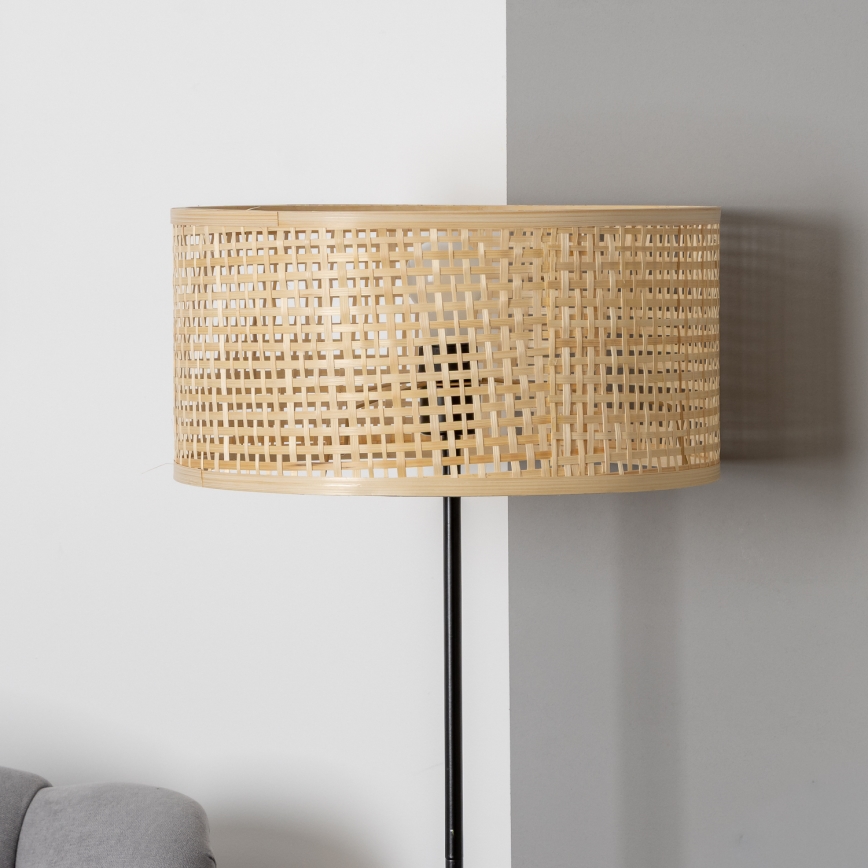 Brilagi - LED põrandalamp CERIA 1xE27/40W/230V Ø 40 cm bambus/must