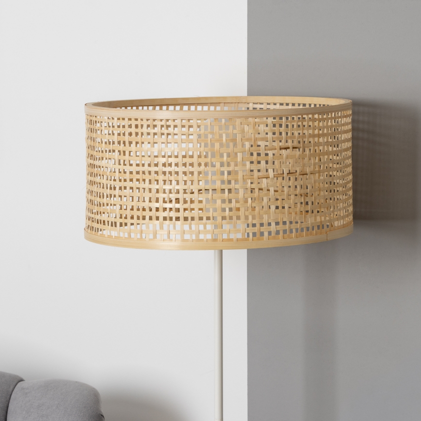 Brilagi - LED põrandalamp CERIA 1xE27/40W/230V, Ø 40 cm, bambus/valge