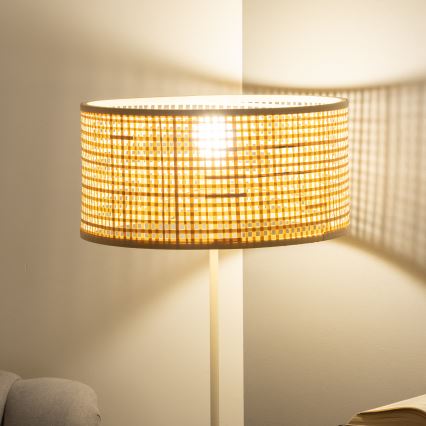 Brilagi - LED põrandalamp CERIA 1xE27/40W/230V, Ø 40 cm, bambus/valge