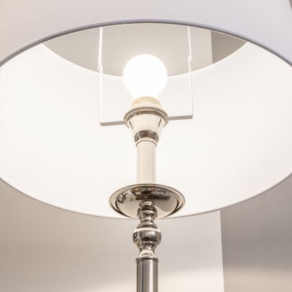 Brilagi - LED põrandalamp CERIA 1xE27/60W/230V läbimõõt 45 cm läikiv kroom/valge