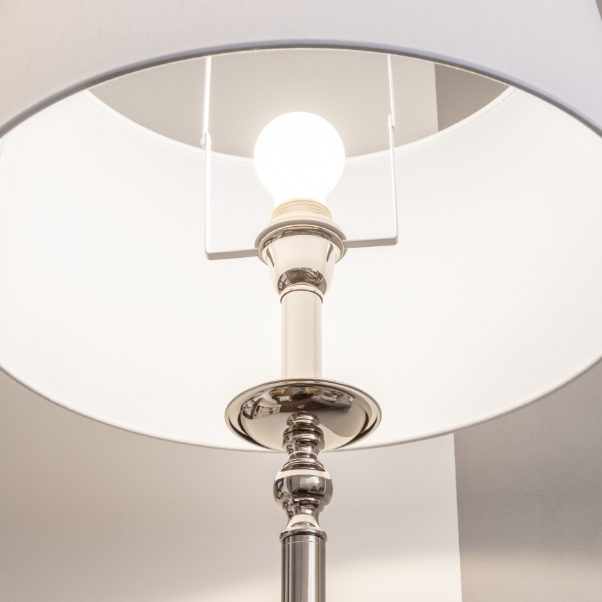 Brilagi - LED põrandalamp CERIA 1xE27/60W/230V läbimõõt 45 cm läikiv kroom/valge