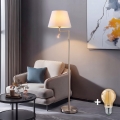 BRILAGI - LED põrandalamp CERIA 1xE27/60W/230V + LED/2,1W läbimõõt 45 cm mati kroom/valge
