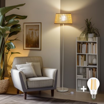 Brilagi - LED põrandalamp CERIA 1×E27/40W/230V, ø 35 cm, beež/valge