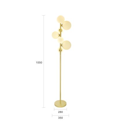 Brilagi - LED Põrandalamp MILLA 7xG9/3W/230V kuldne/valge