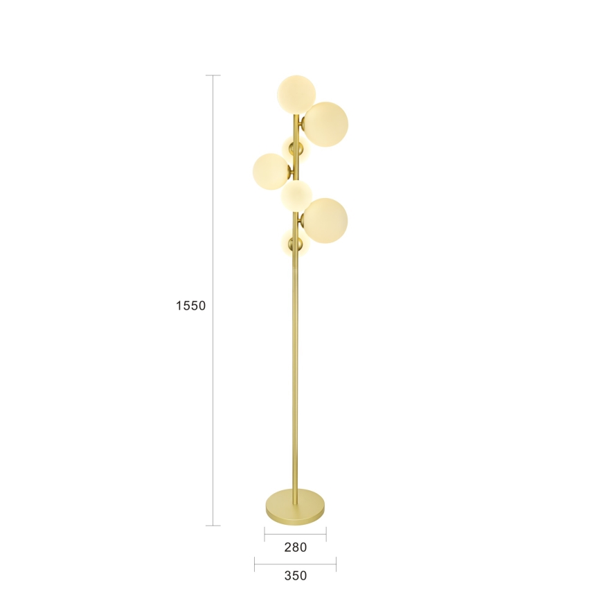Brilagi - LED Põrandalamp MILLA 7xG9/3W/230V kuldne/valge
