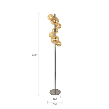 Brilagi - LED Põrandalamp MILLA 7xG9/3W/230V läikiv kroom/kuldne