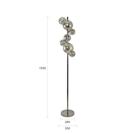 Brilagi - LED Põrandalamp MILLA 7xG9/3W/230V läikiv kroom/suitsune