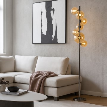 Brilagi - LED põrandalamp MILLA 7xG9/3W/230V must kroom/kuldne