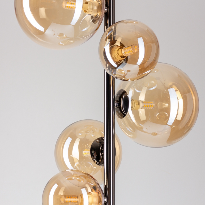 BRILAGI - LED põrandalamp MILLA 7xG9/3W/230V must kroom/kuldne