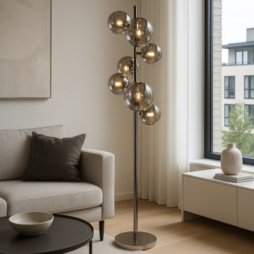 Brilagi - LED põrandalamp MILLA 7xG9/3W/230V must kroom/suitsune