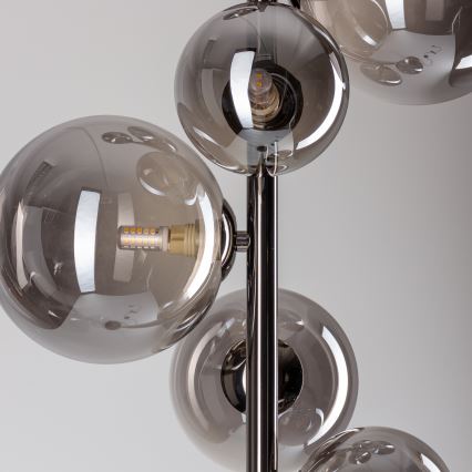 BRILAGI - LED põrandalamp MILLA 7xG9/3W/230V must kroom/suitsune