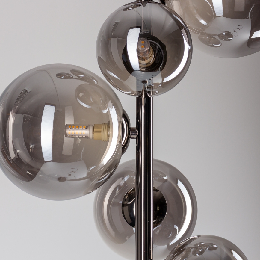 BRILAGI - LED põrandalamp MILLA 7xG9/3W/230V must kroom/suitsune