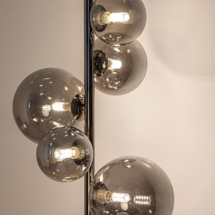 BRILAGI - LED põrandalamp MILLA 7xG9/3W/230V must kroom/suitsune