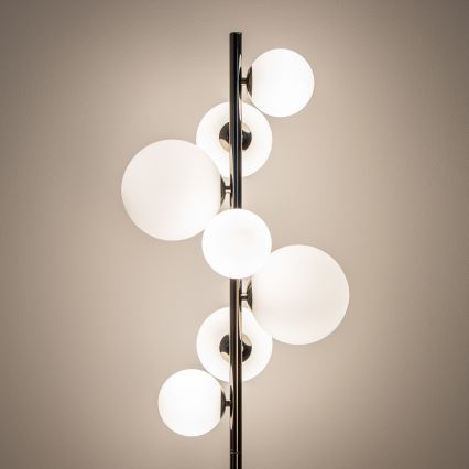 BRILAGI - LED põrandalamp MILLA 7xG9/3W/230V must kroom/valge