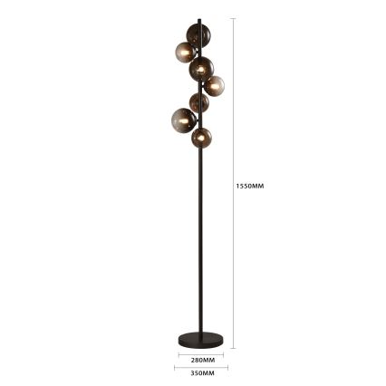 Brilagi - LED-põrandalamp MILLA 7xG9/3W/230V pruun/suitsupruun
