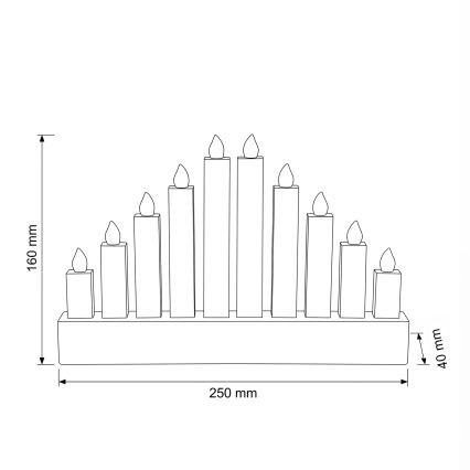 BRILAGI - LED puidust jõuluküünlajalg 10xLED/2xAA